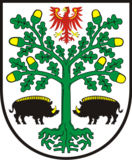 Wappen der Stadt Eberswalde. Die Verwendung des Stadtwappens ist genehmigungspflichtig (siehe Menüpunkt Genehmigung).